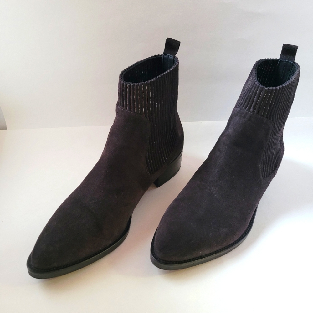 Homers western style chelsea boots U.S women's 10-10½ dar grey suede